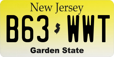NJ license plate B63WWT
