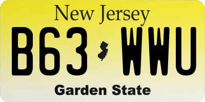 NJ license plate B63WWU
