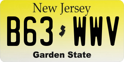 NJ license plate B63WWV