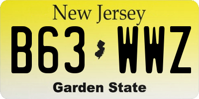 NJ license plate B63WWZ