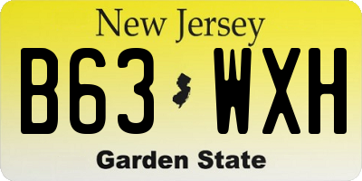 NJ license plate B63WXH