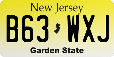 NJ license plate B63WXJ