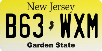 NJ license plate B63WXM
