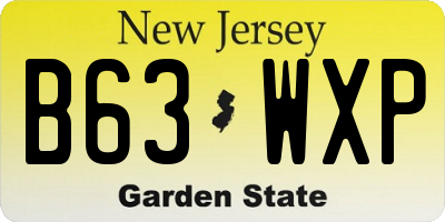 NJ license plate B63WXP