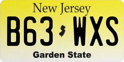 NJ license plate B63WXS