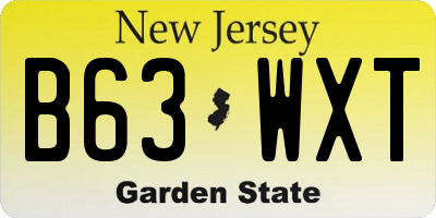 NJ license plate B63WXT