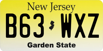 NJ license plate B63WXZ
