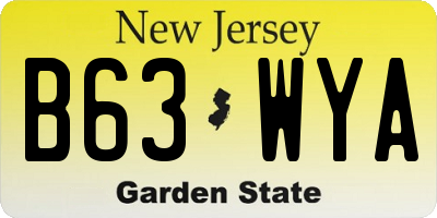 NJ license plate B63WYA