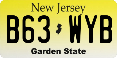 NJ license plate B63WYB
