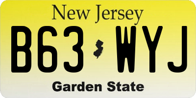 NJ license plate B63WYJ