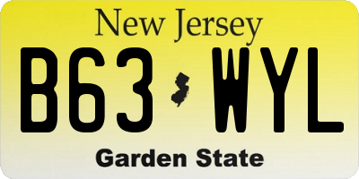 NJ license plate B63WYL