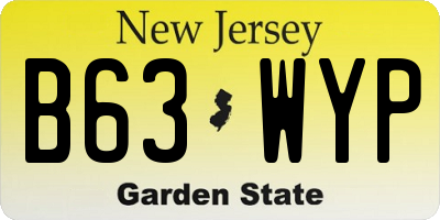 NJ license plate B63WYP