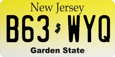 NJ license plate B63WYQ