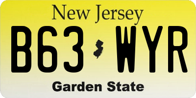 NJ license plate B63WYR
