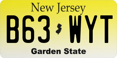 NJ license plate B63WYT
