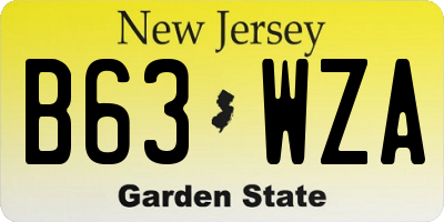 NJ license plate B63WZA