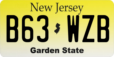 NJ license plate B63WZB