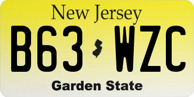 NJ license plate B63WZC