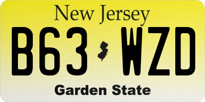 NJ license plate B63WZD