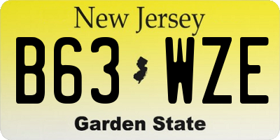 NJ license plate B63WZE
