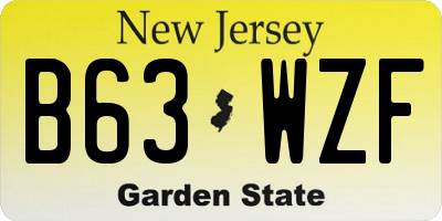 NJ license plate B63WZF
