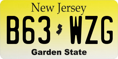 NJ license plate B63WZG