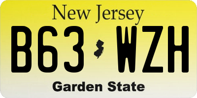 NJ license plate B63WZH