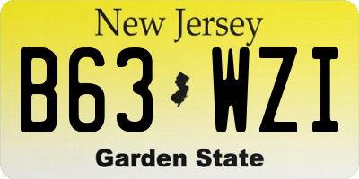 NJ license plate B63WZI
