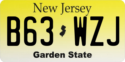 NJ license plate B63WZJ