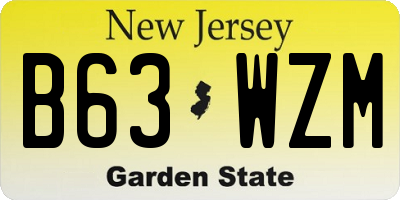 NJ license plate B63WZM