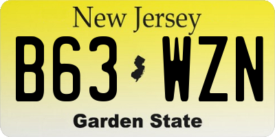 NJ license plate B63WZN