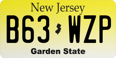NJ license plate B63WZP