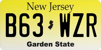 NJ license plate B63WZR