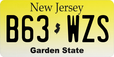 NJ license plate B63WZS