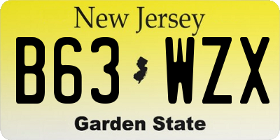 NJ license plate B63WZX