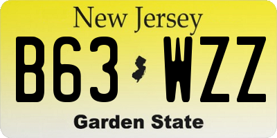 NJ license plate B63WZZ