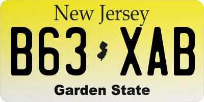 NJ license plate B63XAB