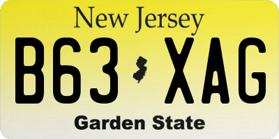NJ license plate B63XAG