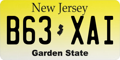 NJ license plate B63XAI