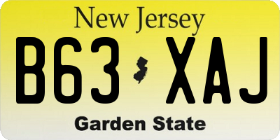 NJ license plate B63XAJ