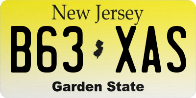 NJ license plate B63XAS