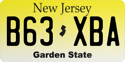 NJ license plate B63XBA