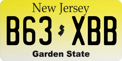 NJ license plate B63XBB
