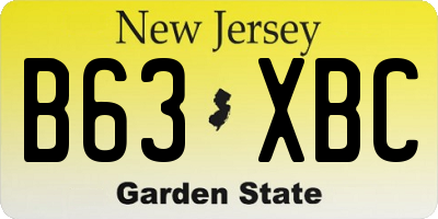 NJ license plate B63XBC