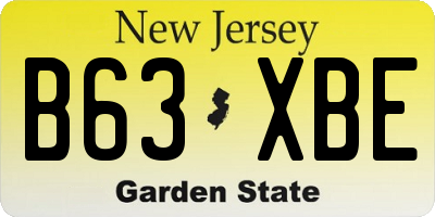 NJ license plate B63XBE