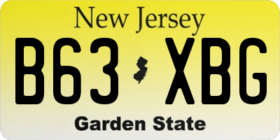 NJ license plate B63XBG