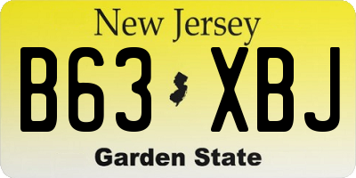 NJ license plate B63XBJ