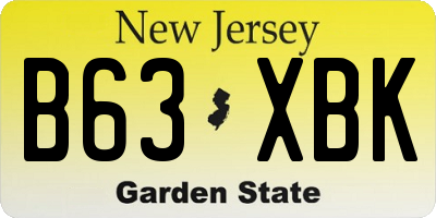 NJ license plate B63XBK