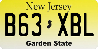 NJ license plate B63XBL