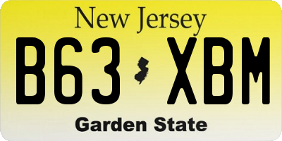 NJ license plate B63XBM